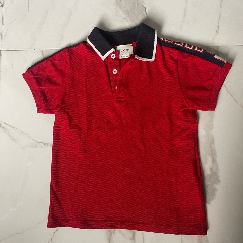 Gucci logo strip polo size 5